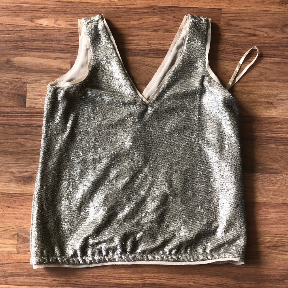 Sequin Gap tank top NWT size XS petite